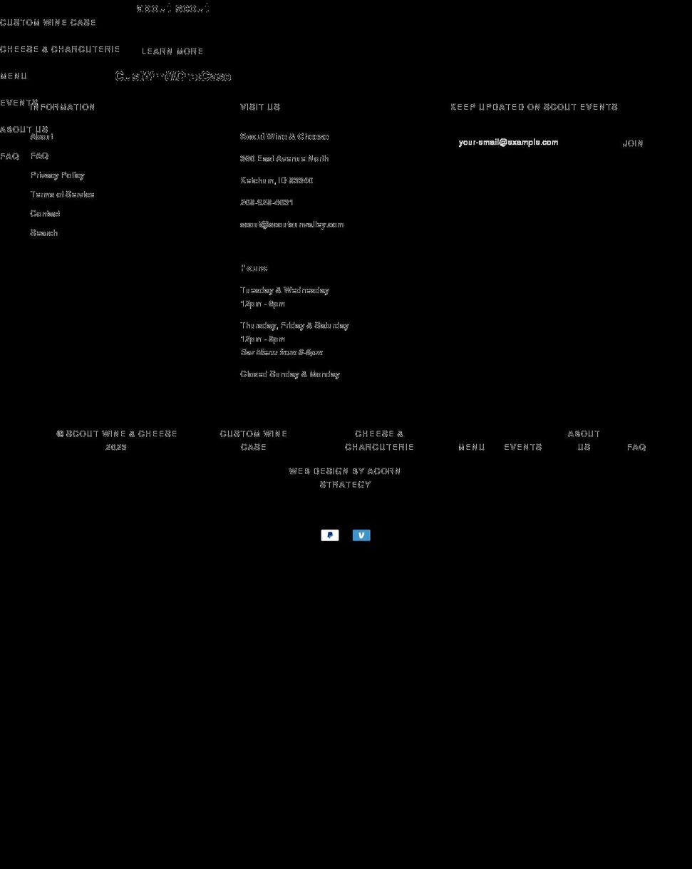 scoutsunvalley.com shopify website screenshot