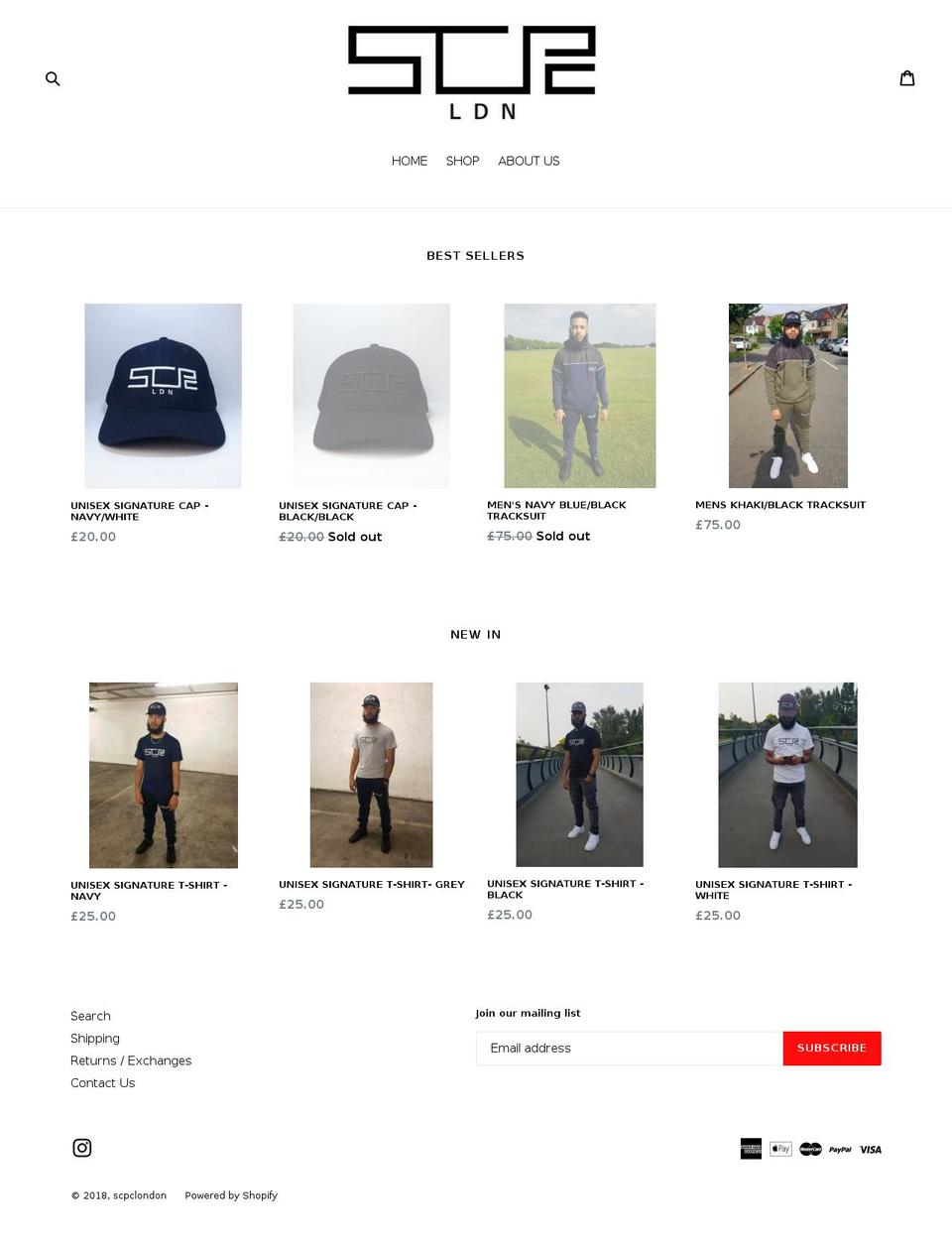 scpclondon.com — Shopify storefront screenshot