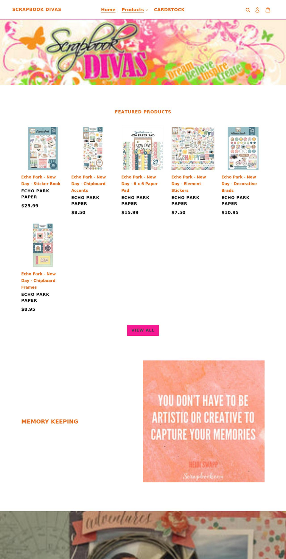 scrapbookdivas.com.au shopify website screenshot