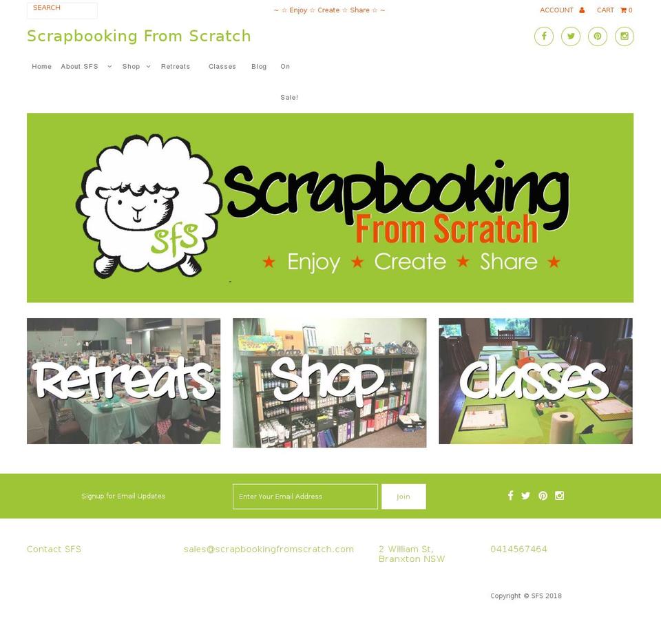 scrapbookingfromscratch.com shopify website screenshot