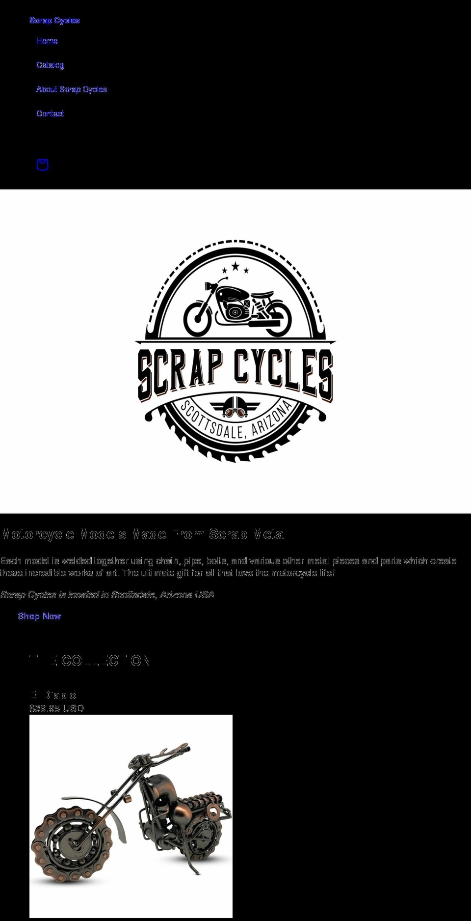 scrapcycles.com shopify website screenshot
