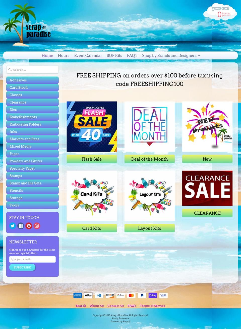 scrapofparadise.ca shopify website screenshot