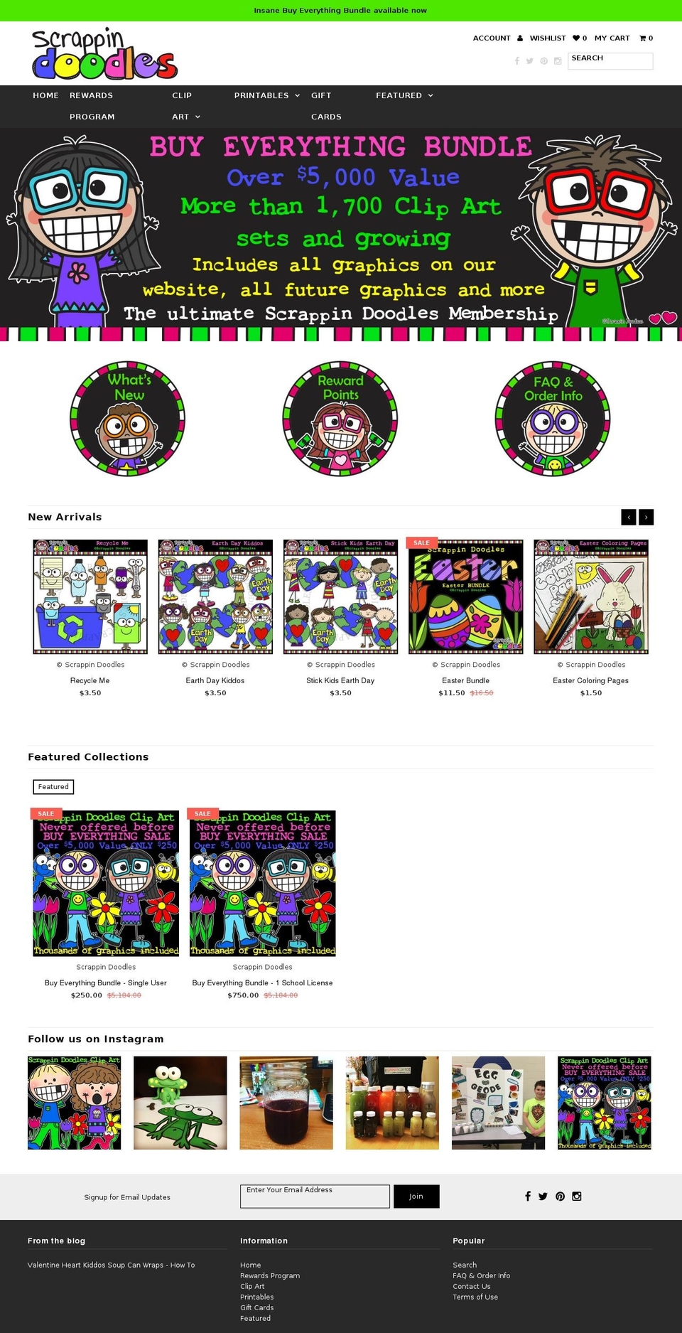 scrappindoodles.ca shopify website screenshot