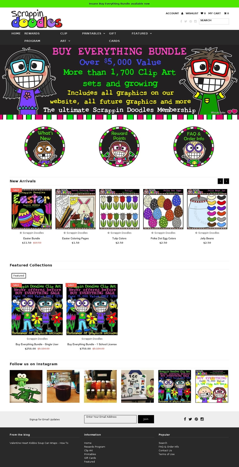 scrappindoodles.com shopify website screenshot