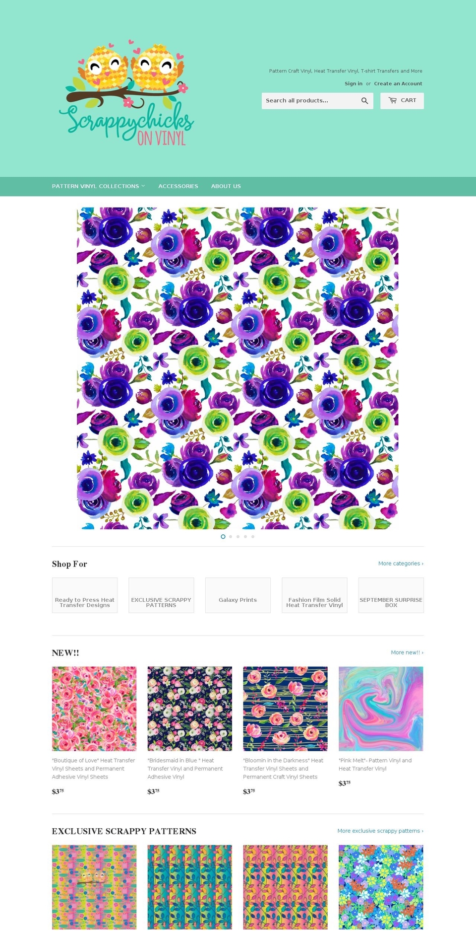 scrappychicksonvinyl.com — Shopify storefront screenshot