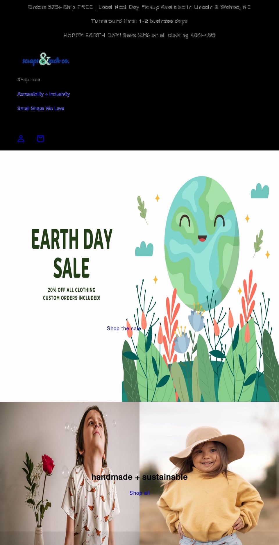 scrapsandsuch.com shopify website screenshot
