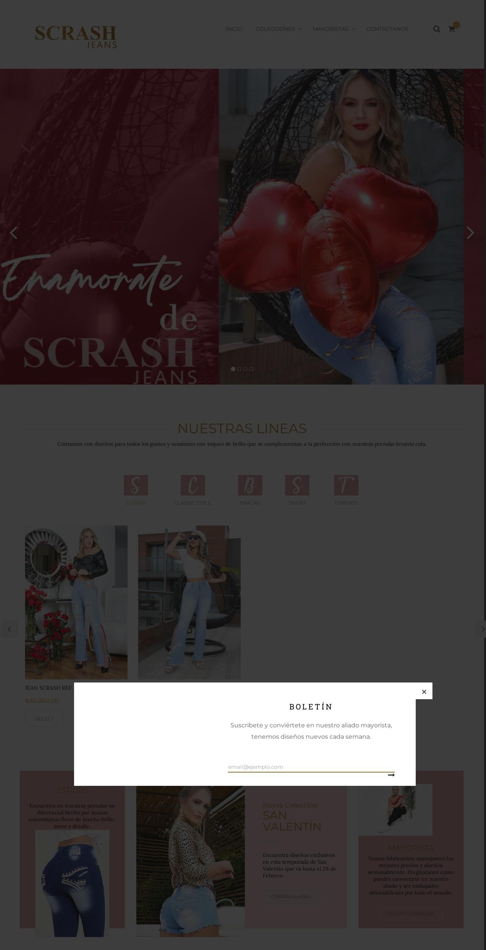 scrashjeans.com shopify website screenshot