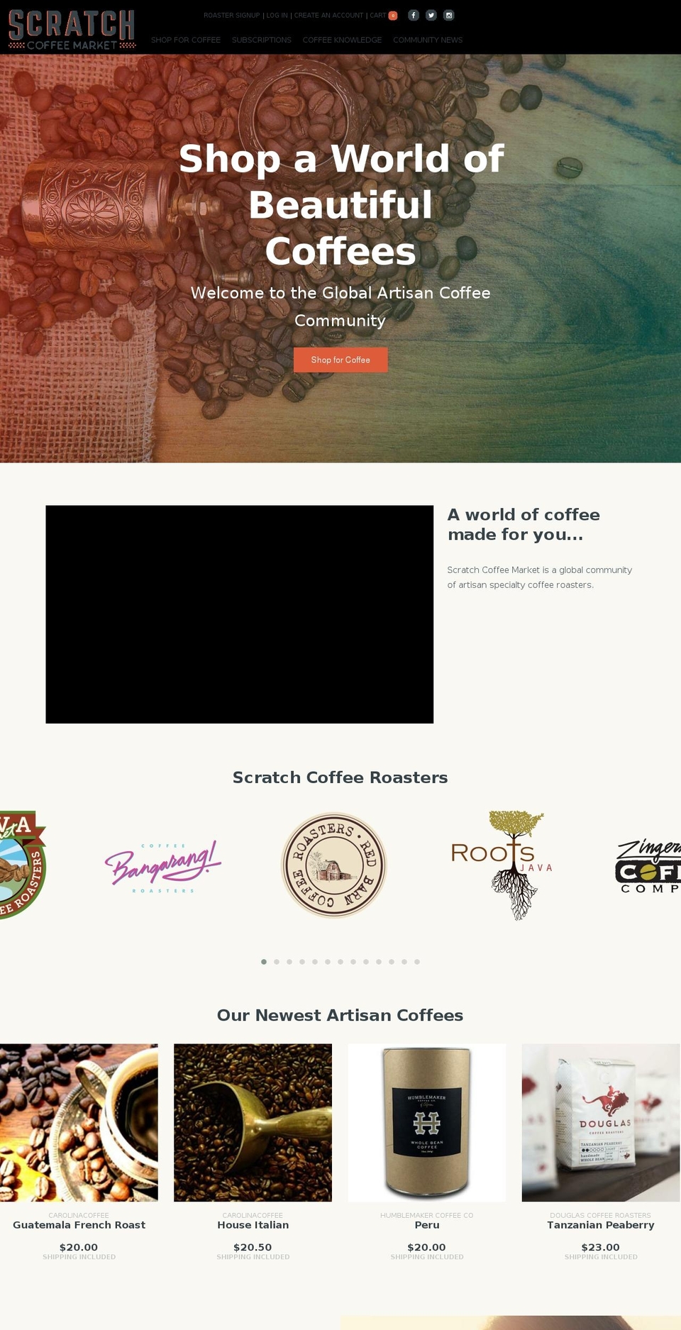scratchcoffee.com — Shopify storefront screenshot
