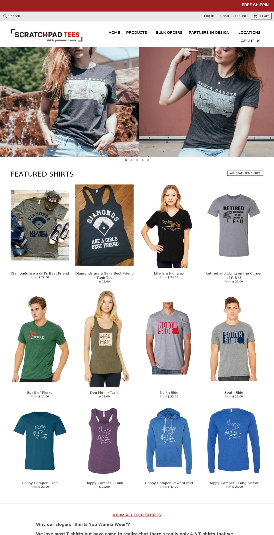 scratchpadtees.com shopify website screenshot