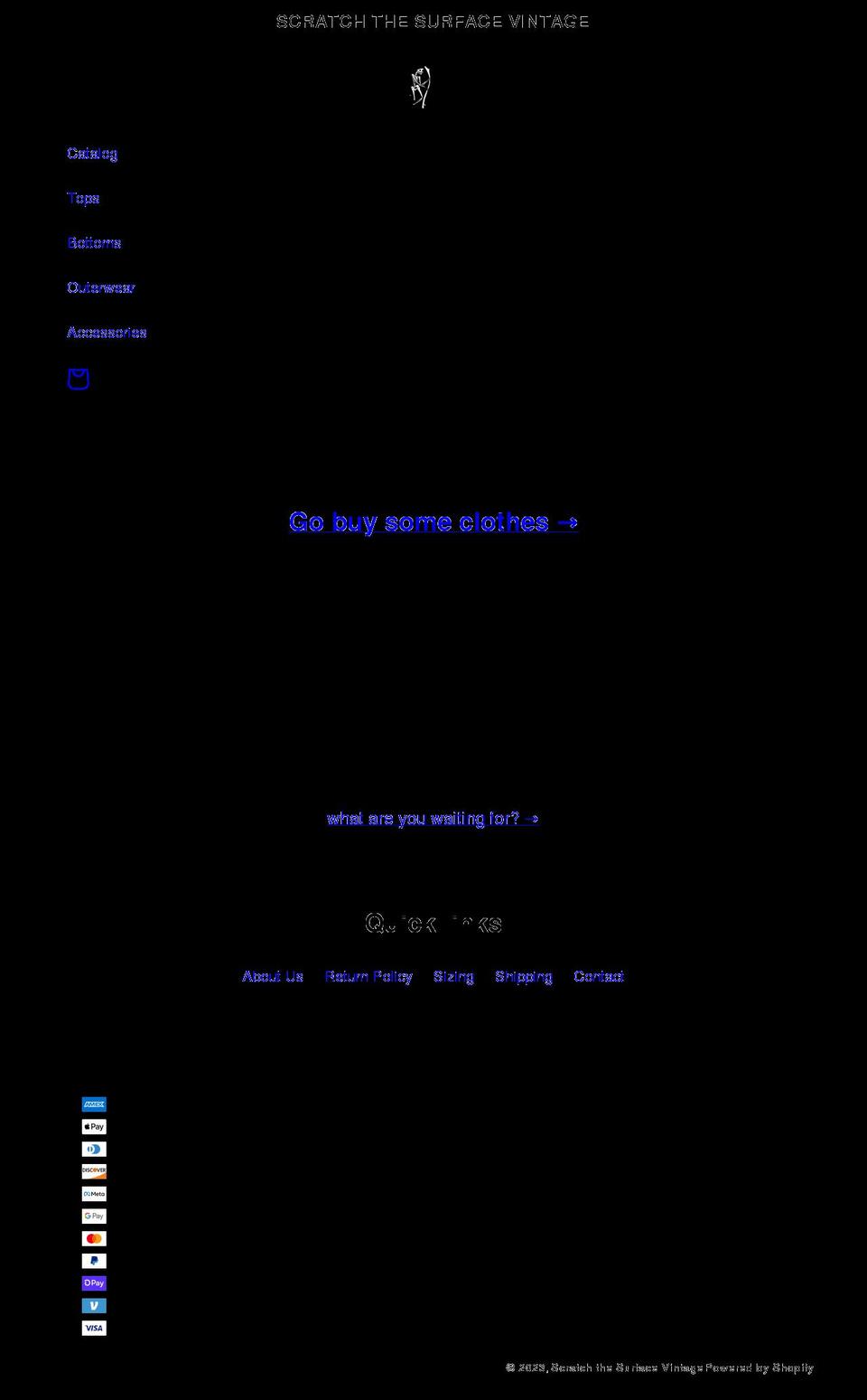 scratchthesurfacevintage.com shopify website screenshot