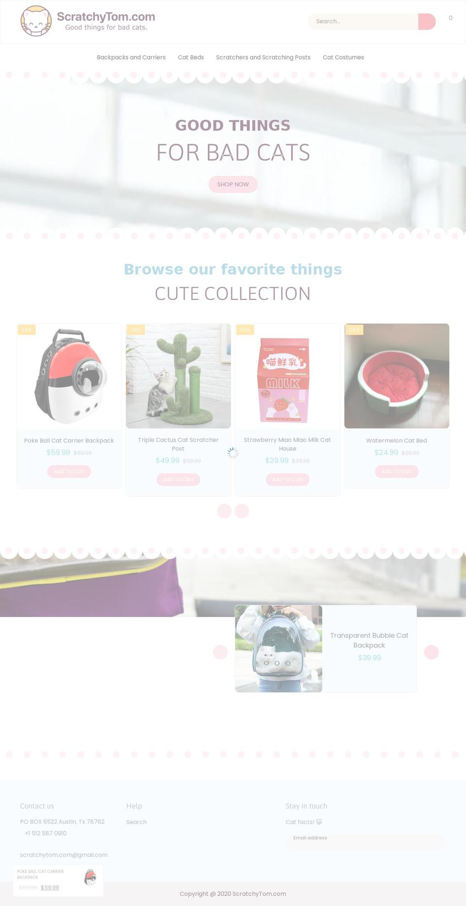 Momme Shopify theme site example scratchytom.com