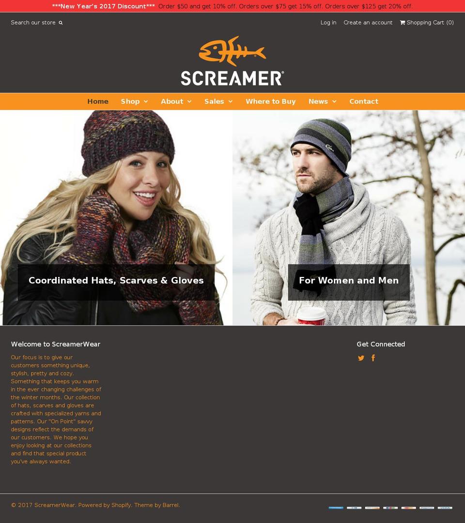 screamer.com shopify website screenshot