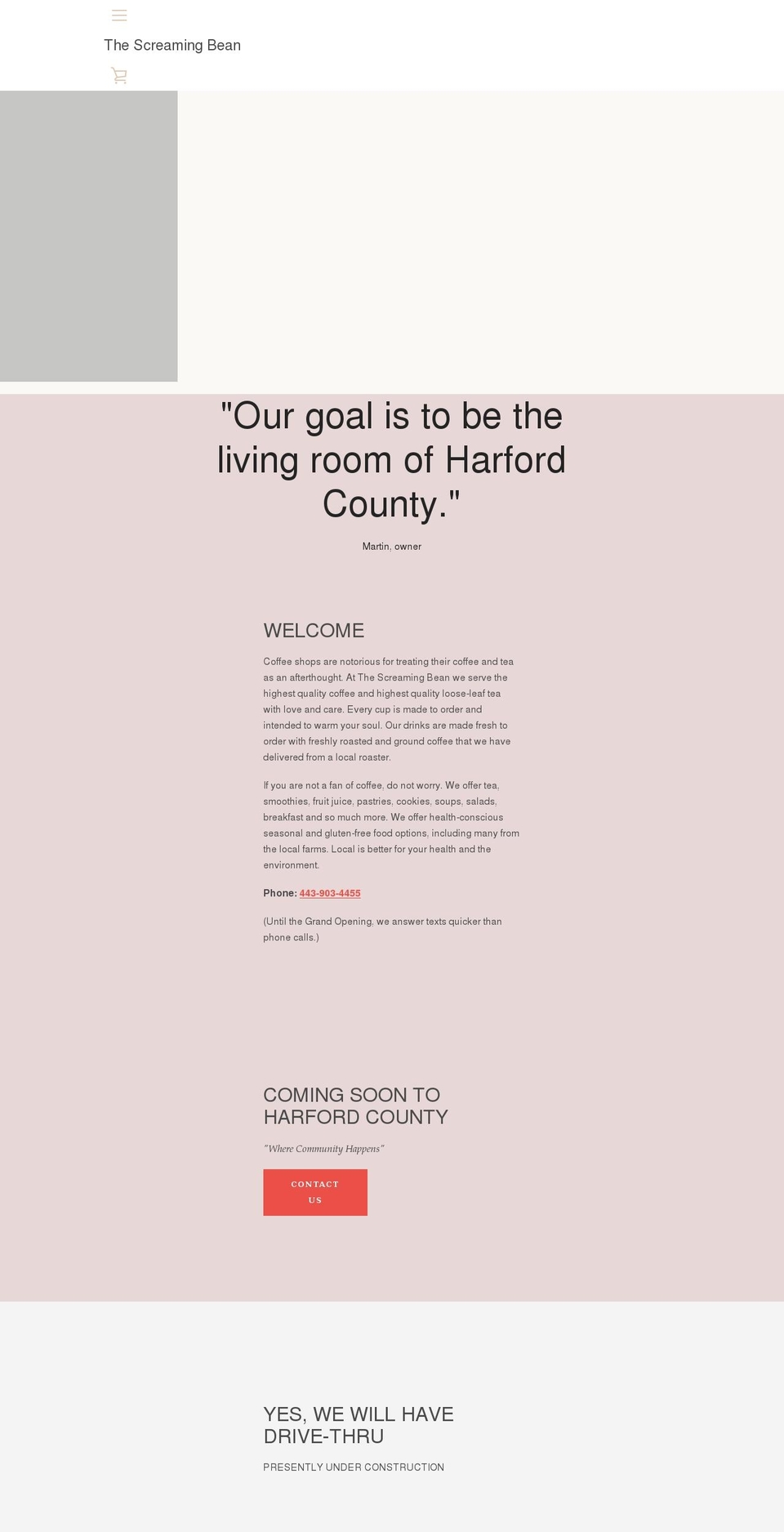 screamingbeancoffee.com shopify website screenshot