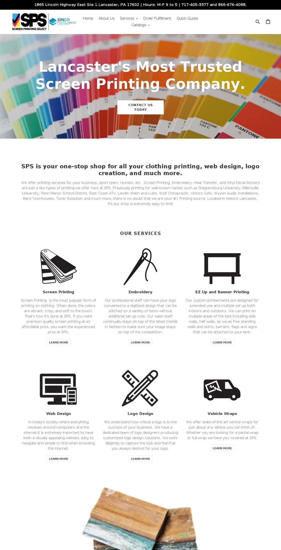 screenprintingselect.com — Shopify storefront screenshot