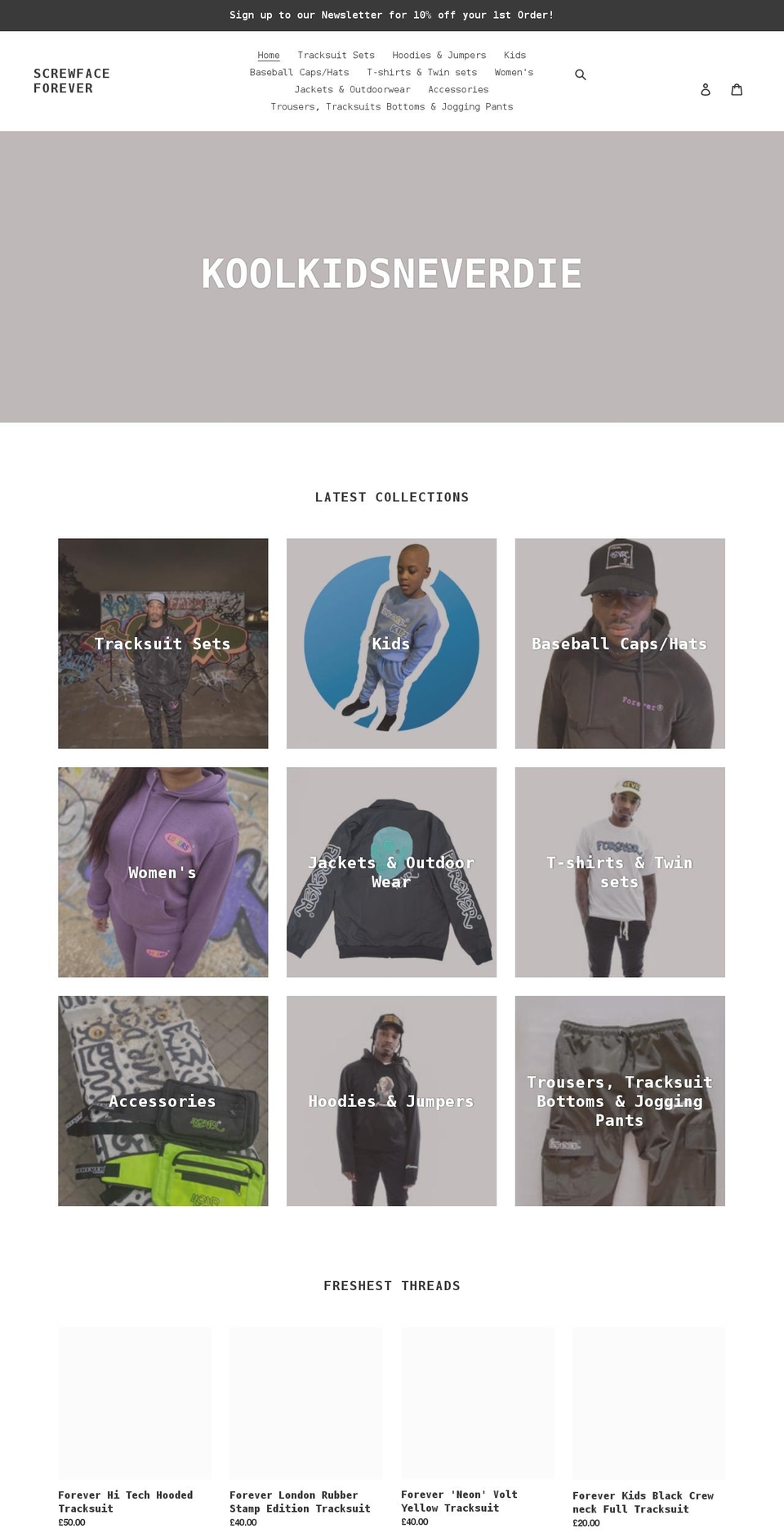 screwfaceforever.com shopify website screenshot