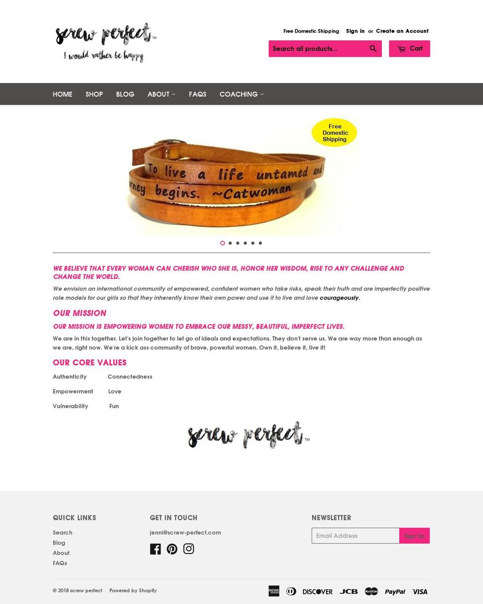 screwperfect.net shopify website screenshot