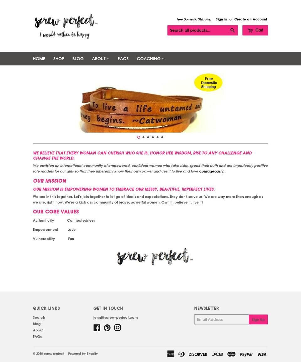 screwperfect.org shopify website screenshot