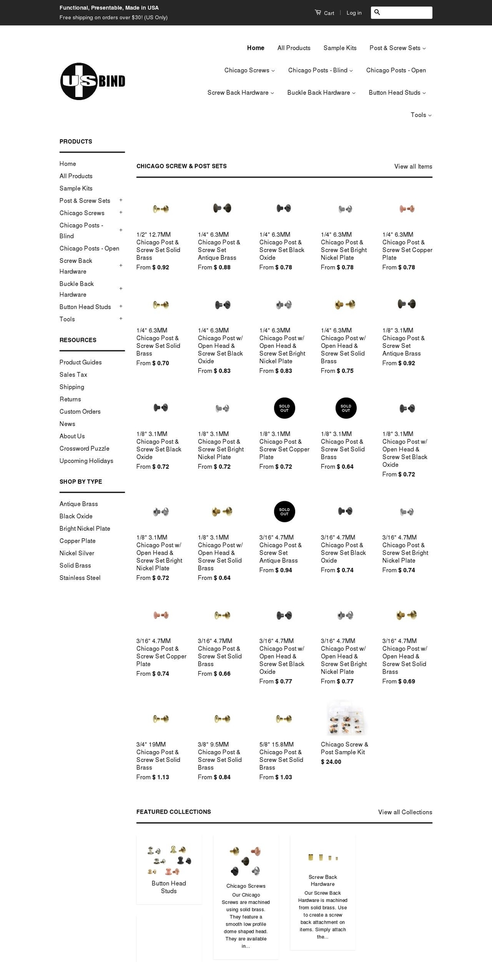 screwsandposts.com — Shopify storefront screenshot