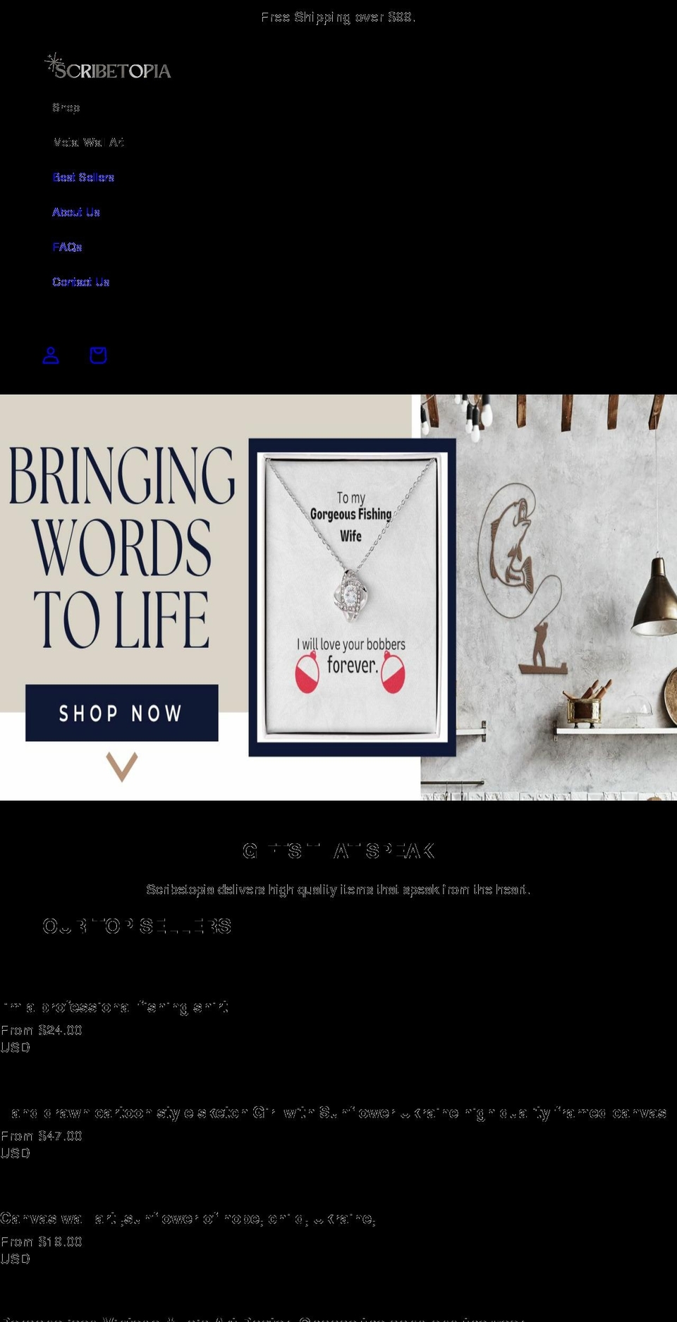 scribetopia.com shopify website screenshot