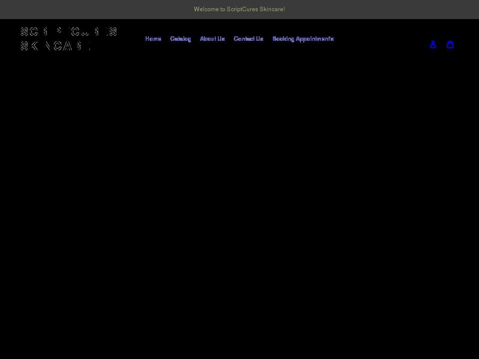 scriptcuresskincare.com shopify website screenshot