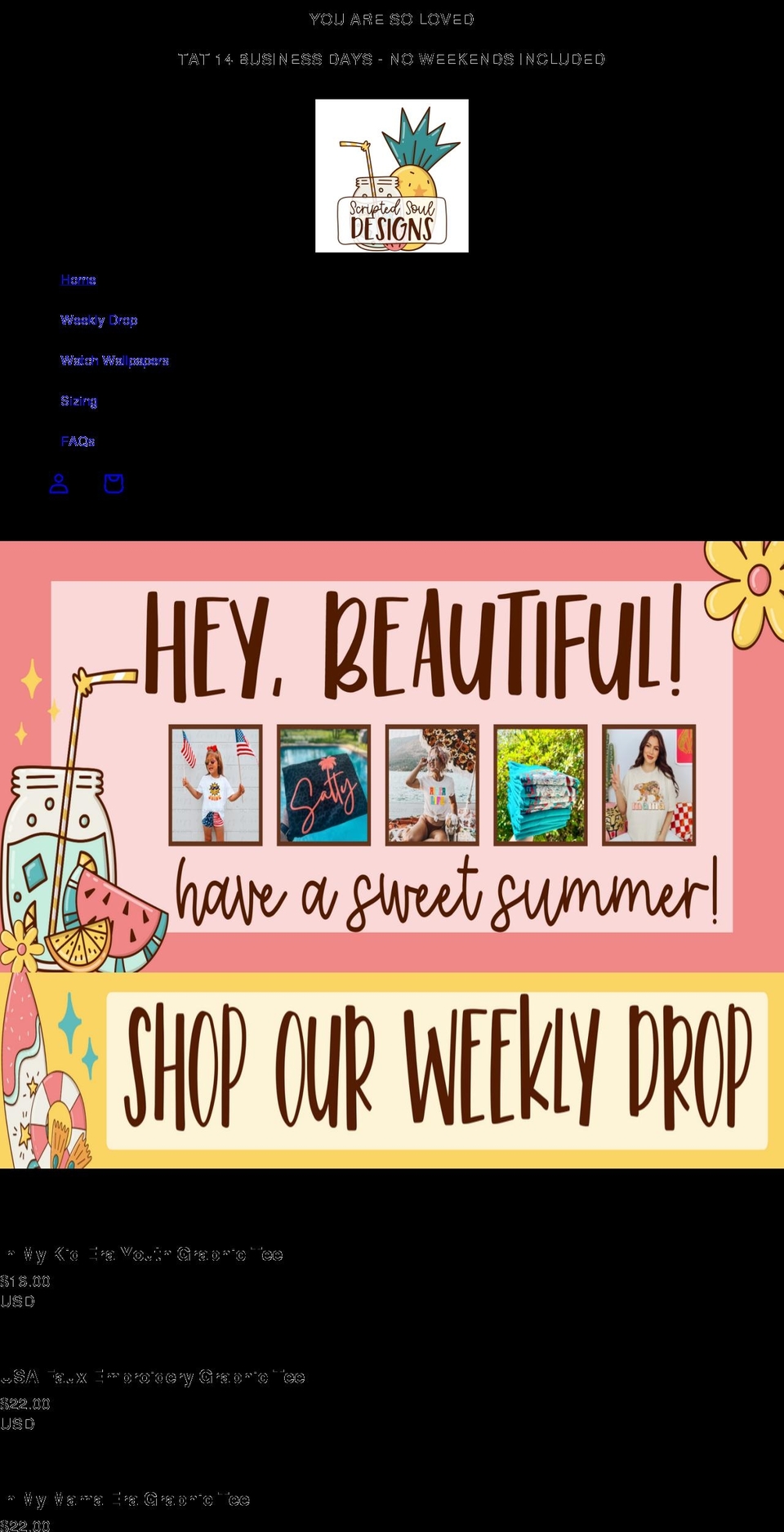 scriptedsouldesigns.com shopify website screenshot