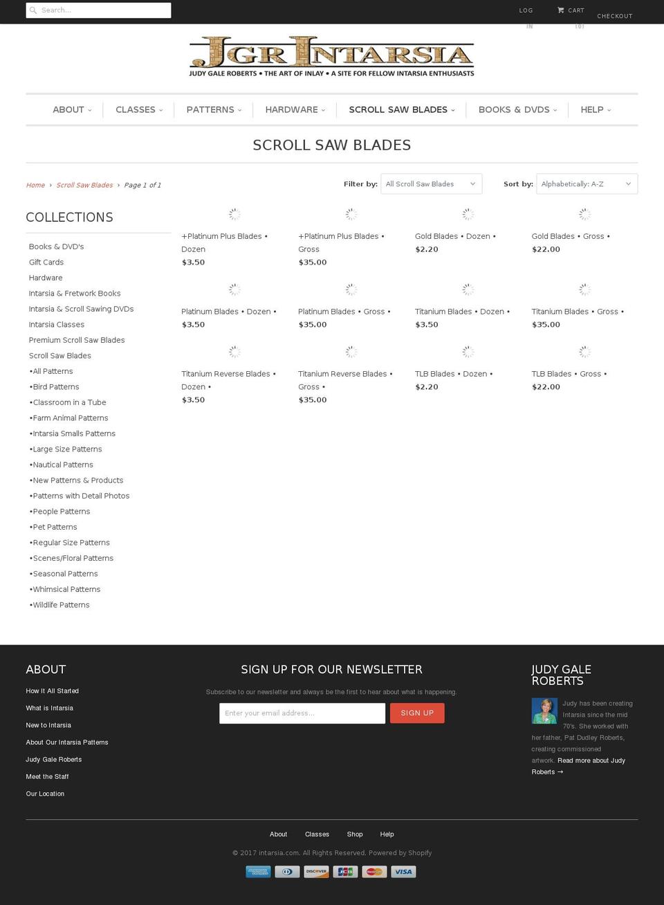 scrollsawblades.com shopify website screenshot