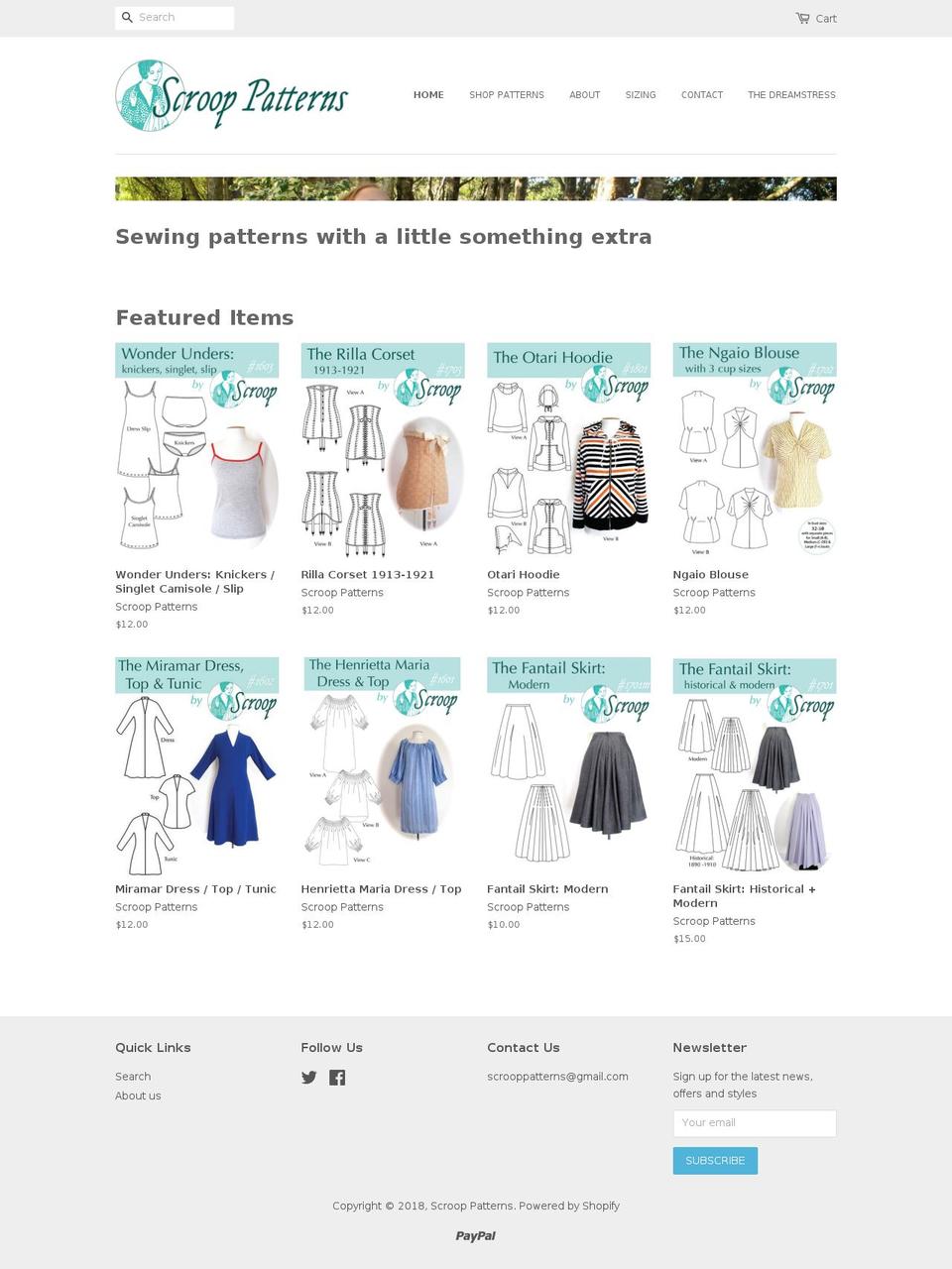 scrooppatterns.com — Shopify storefront screenshot