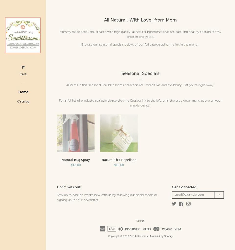 scrubblossoms.com — Shopify storefront screenshot