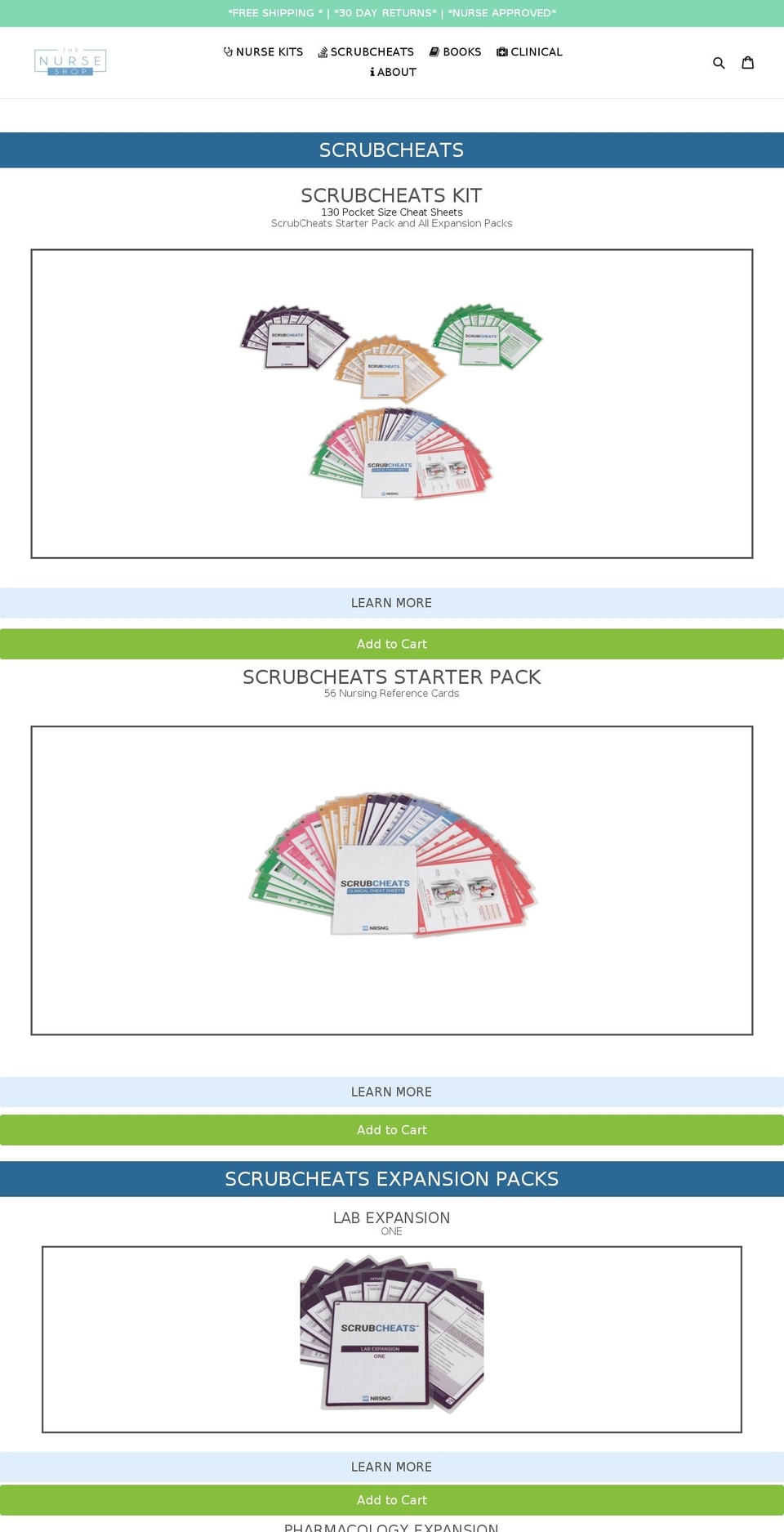 scrubcheats.com shopify website screenshot