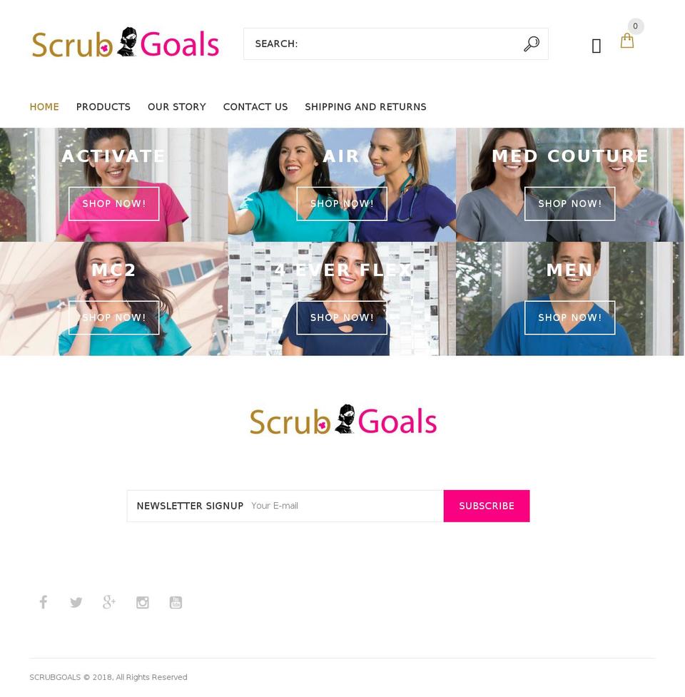 store-theme Shopify theme site example scrubgoals.com