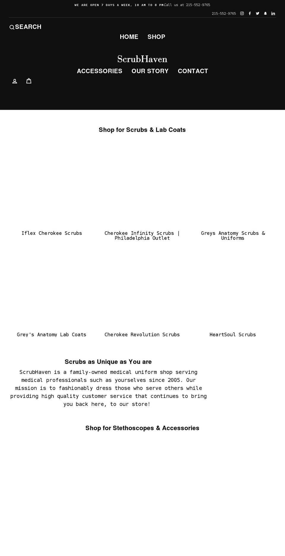 scrubhaven.com shopify website screenshot