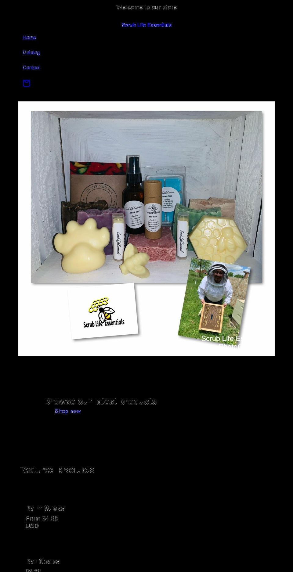 scrublifeessentials.com shopify website screenshot
