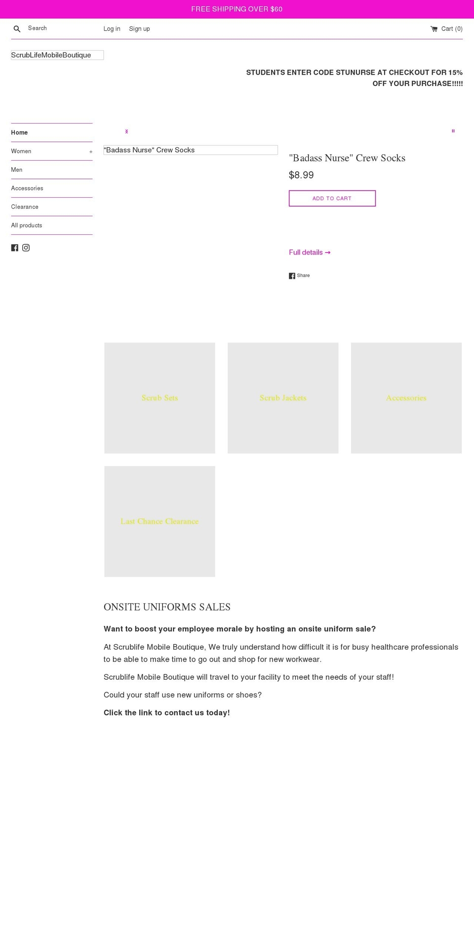 scrublifemb.com shopify website screenshot