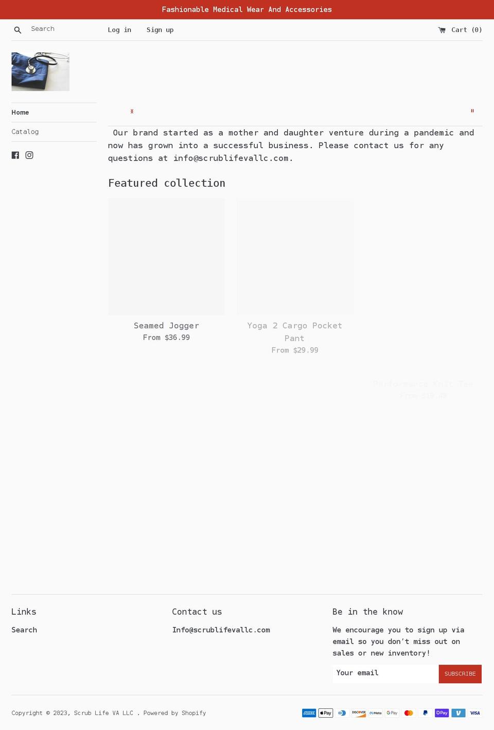 scrublifevallc.com shopify website screenshot