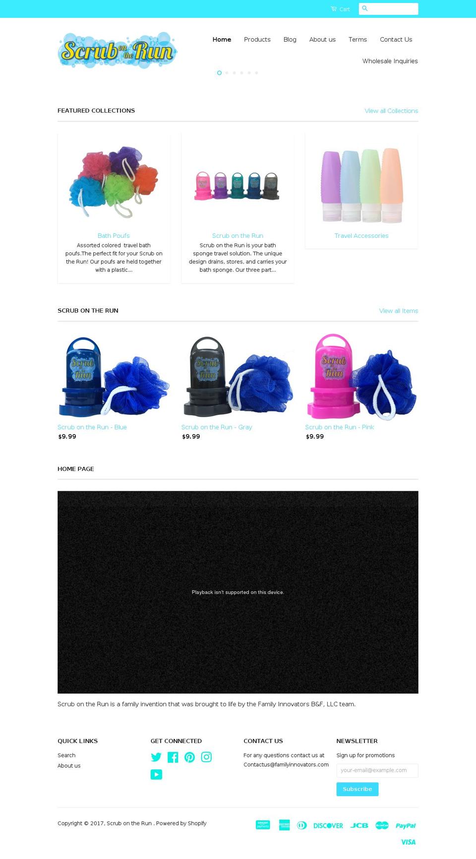 scrubontherun.com shopify website screenshot