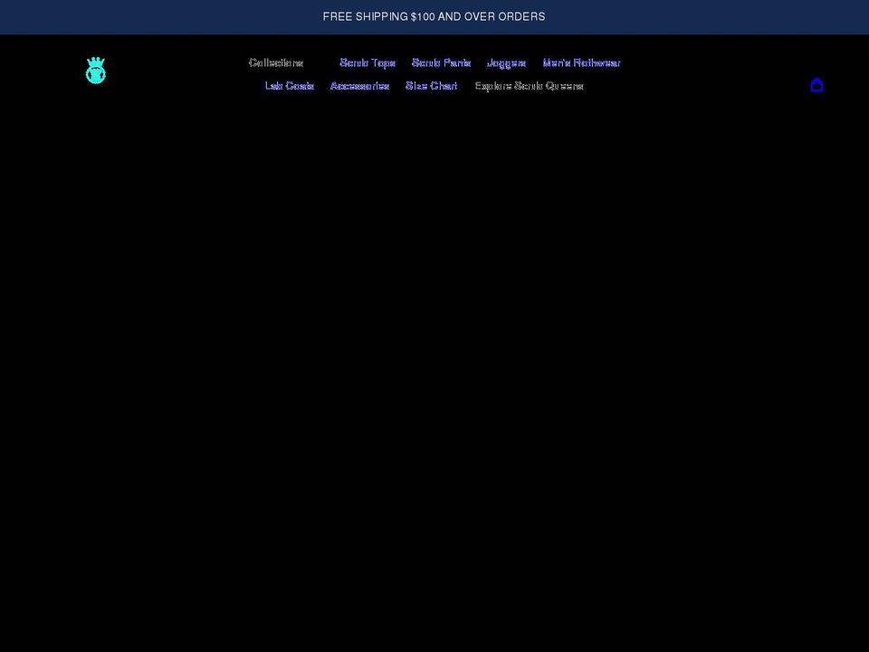 scrubqueensuniforms.com shopify website screenshot