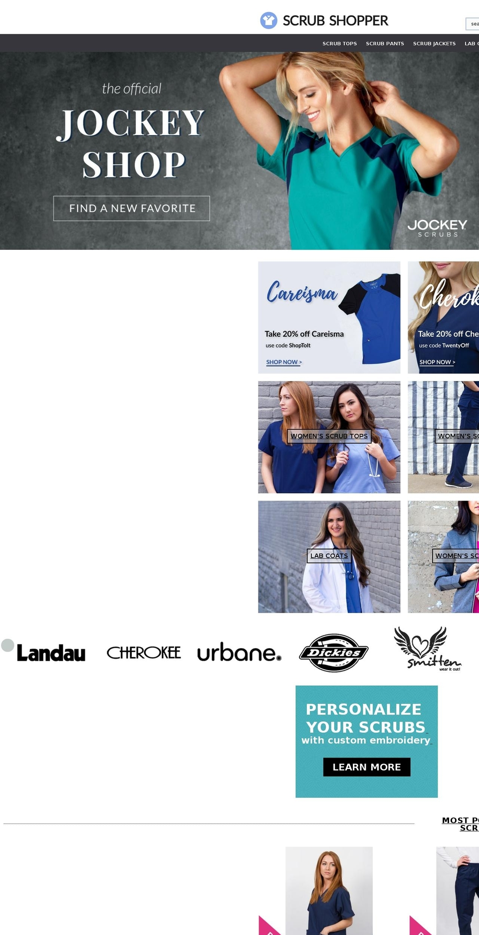 scrubshopper.com shopify website screenshot