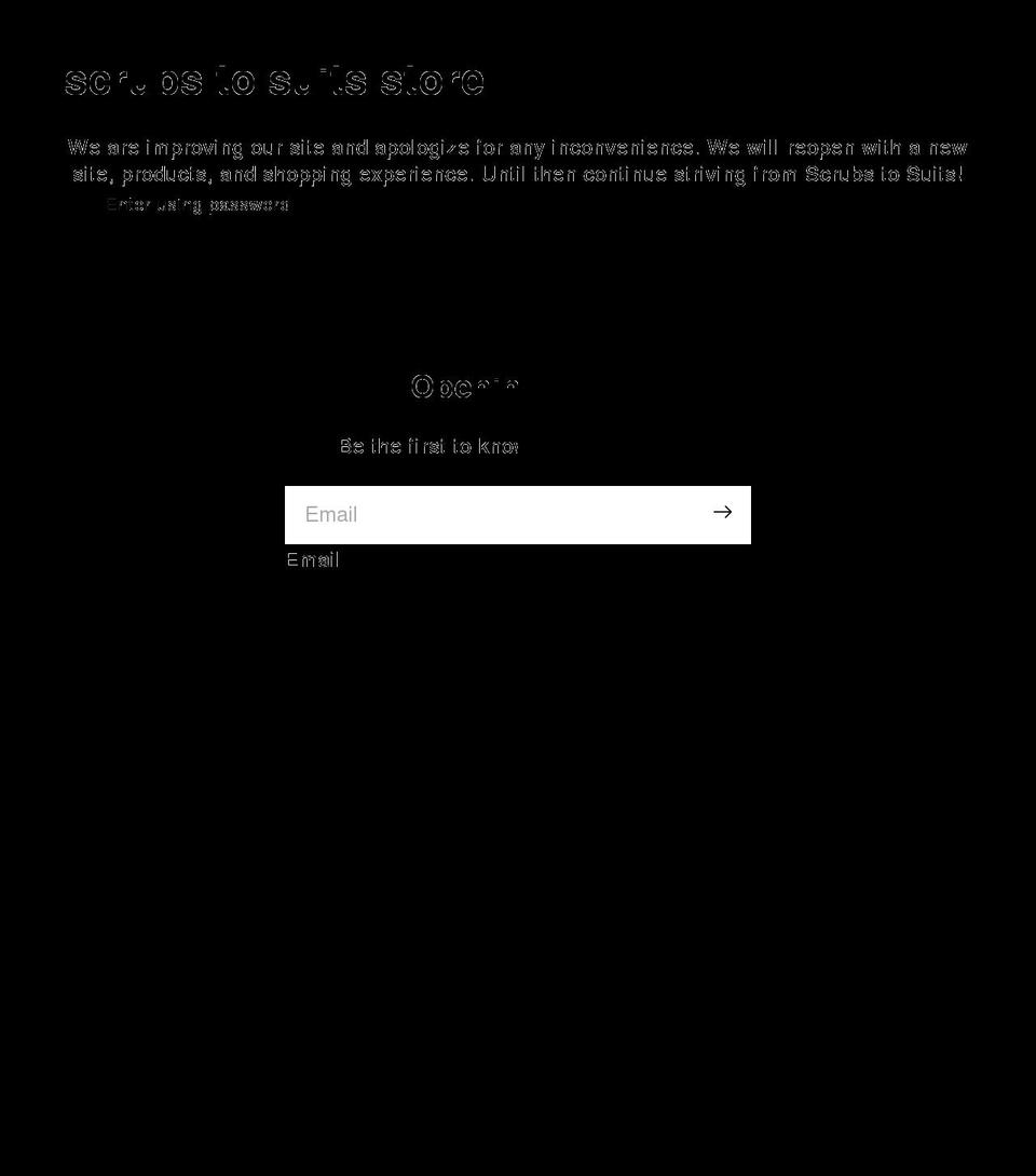 scrubstosuits.com shopify website screenshot