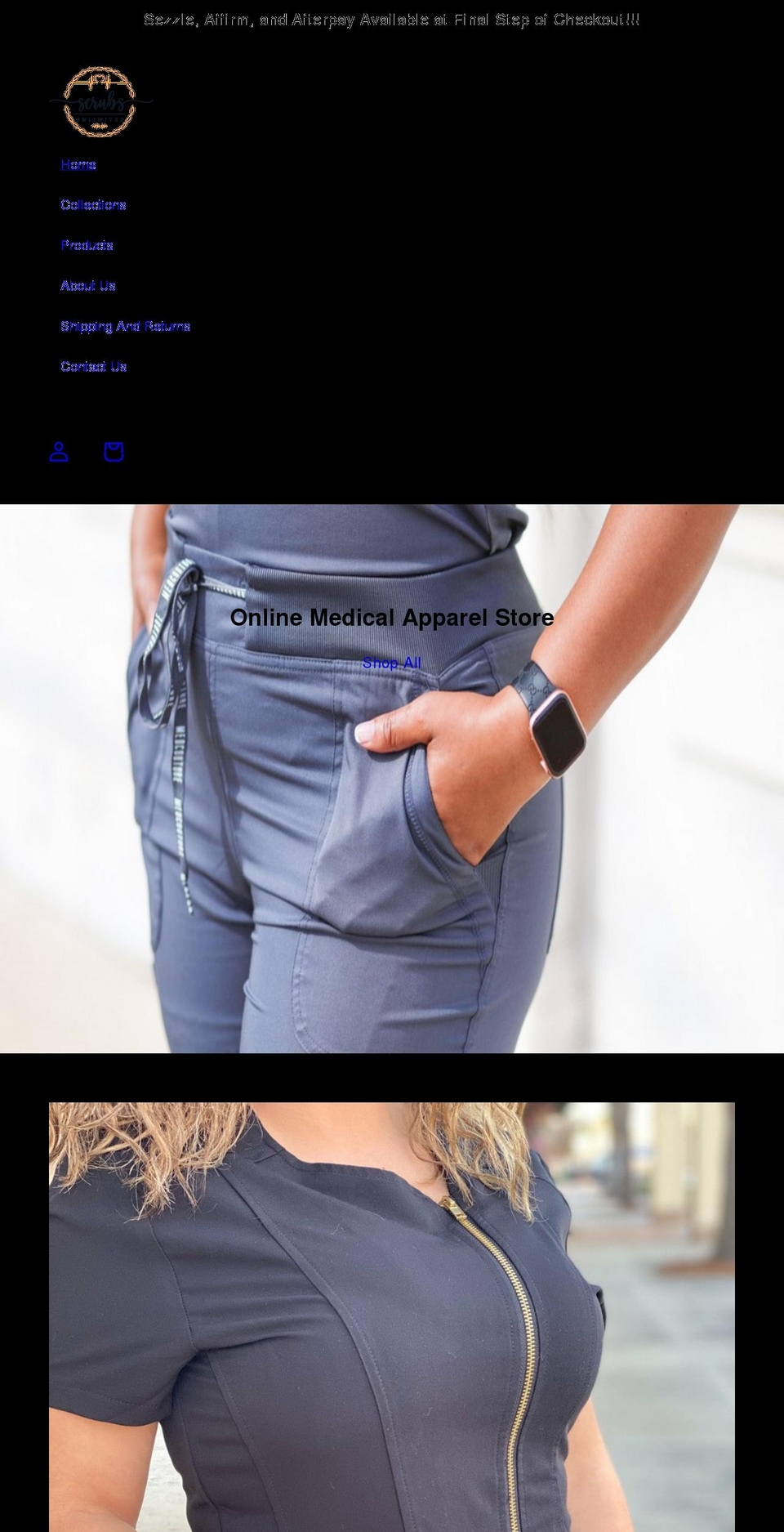 scrubsunlimited912.com shopify website screenshot
