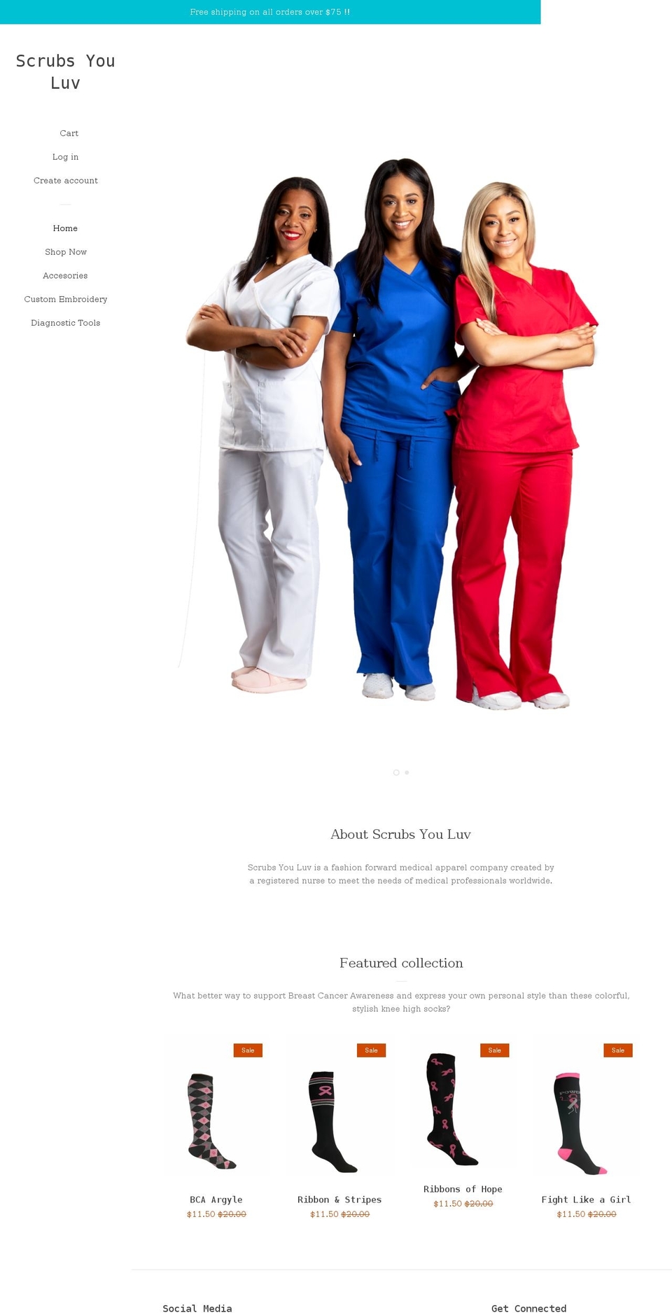 scrubsyouluv.com — Shopify storefront screenshot