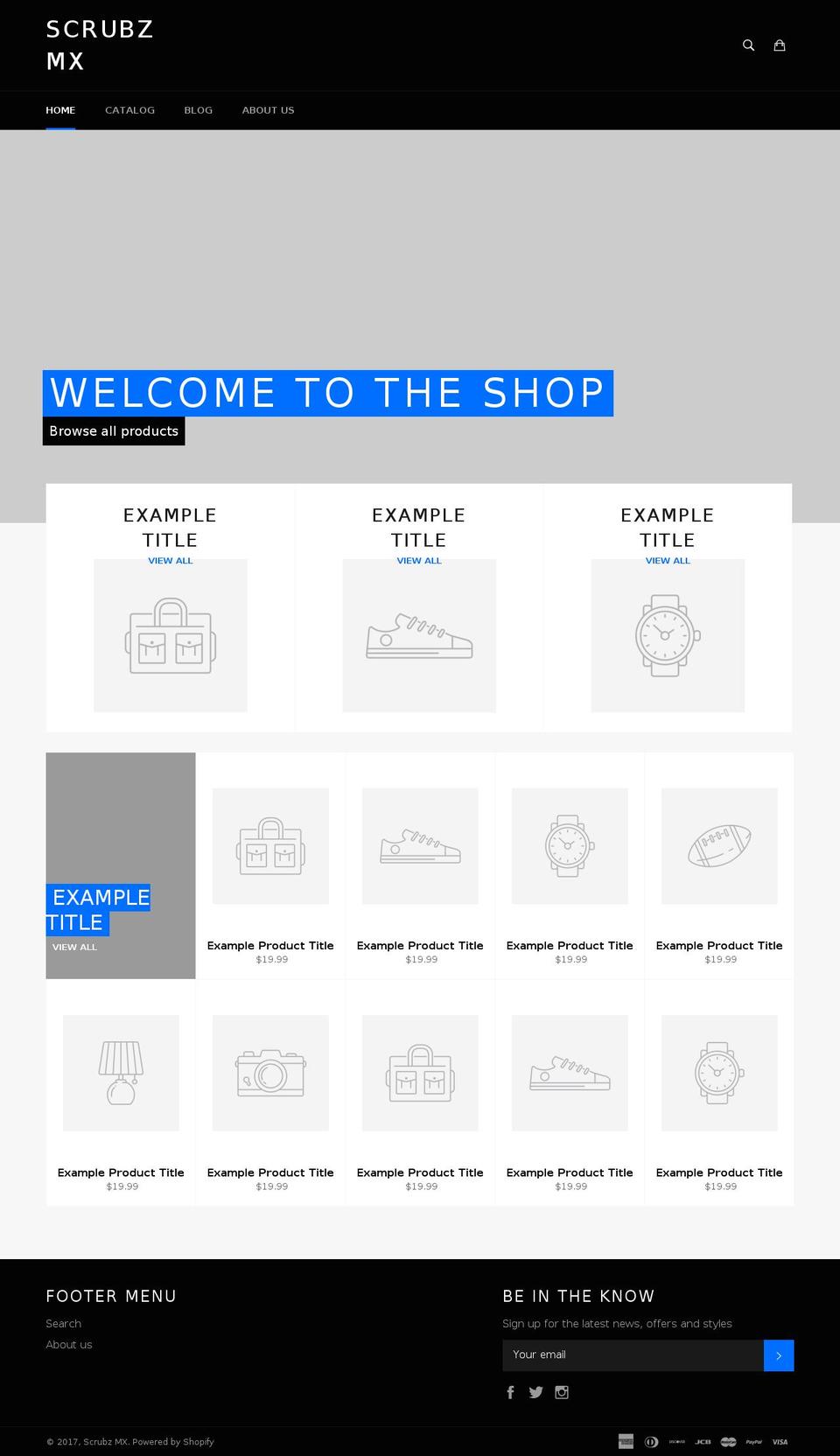 scrubzmx.com shopify website screenshot