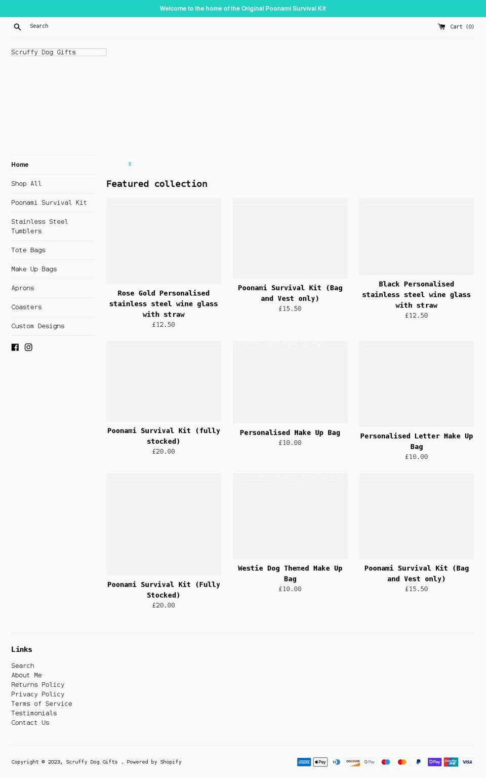 scruffydoggifts.com shopify website screenshot