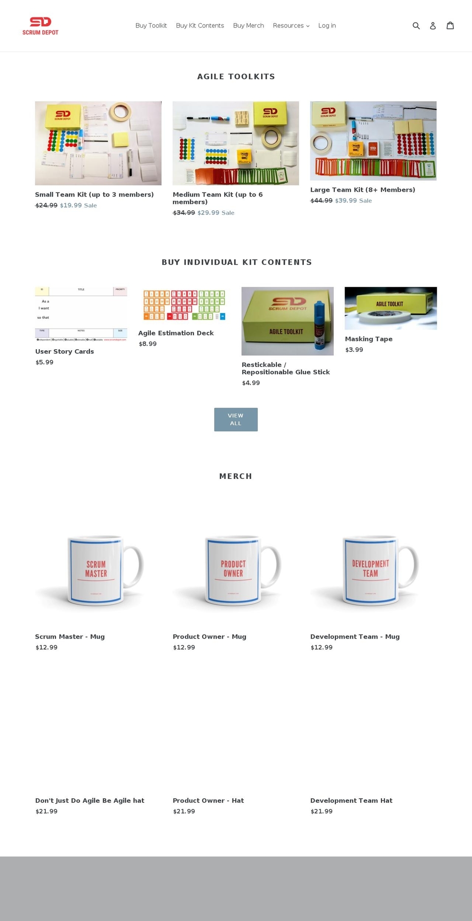 scrumdepot.com shopify website screenshot