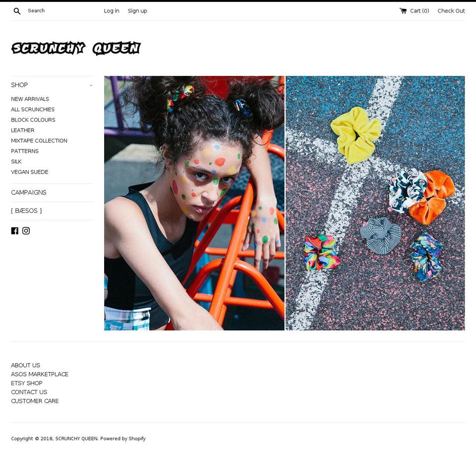 scrunchyqueen.com shopify website screenshot