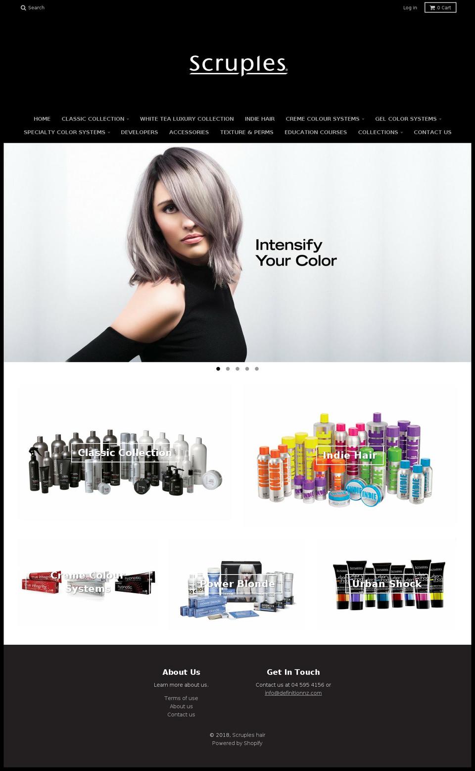 scruples.co.nz shopify website screenshot