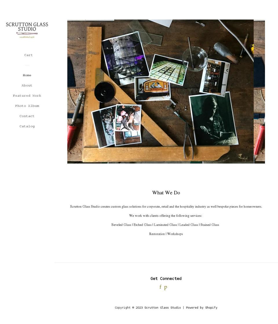 scruttonglassstudio.com — Shopify storefront screenshot
