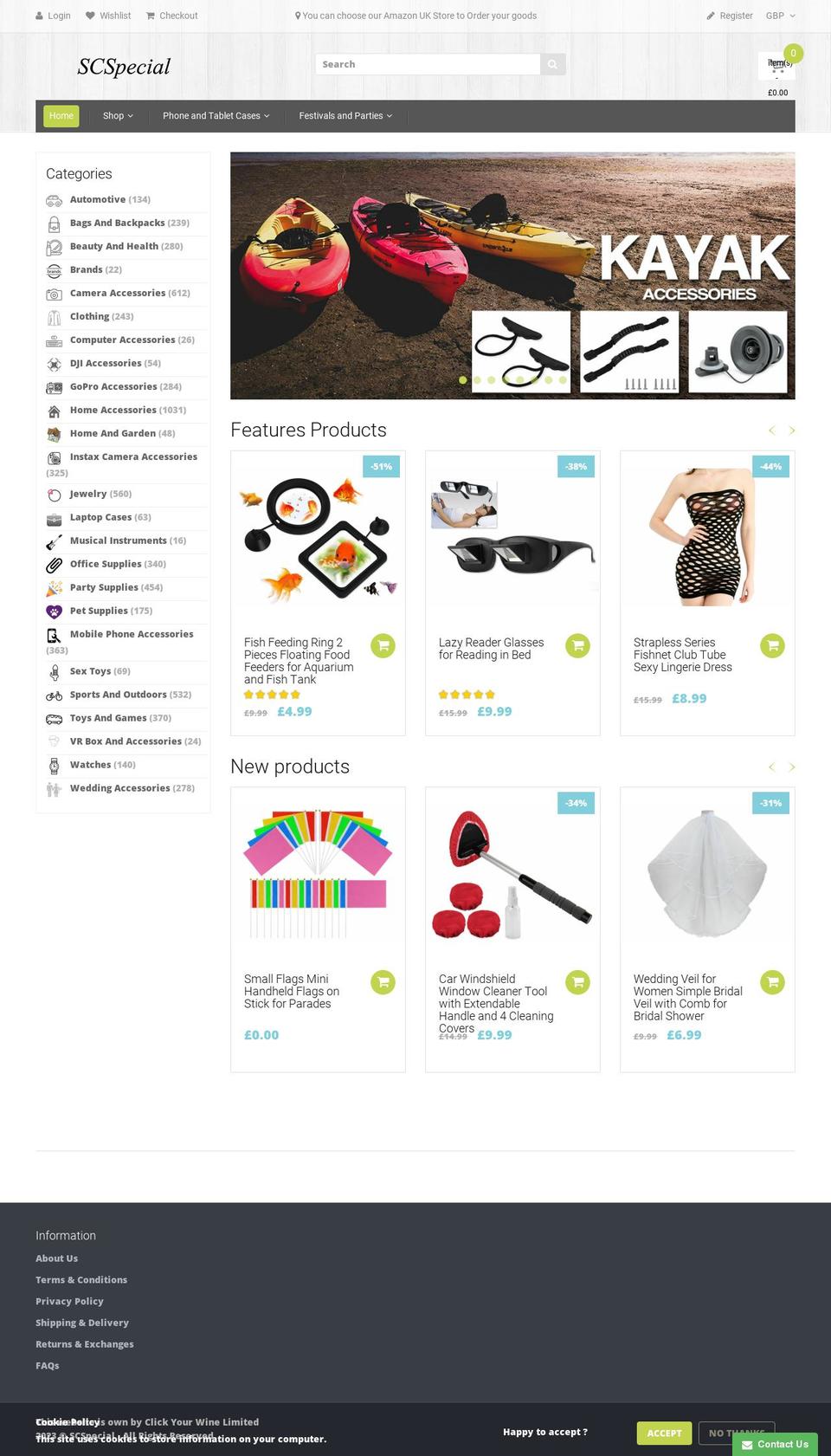 scspecial.com shopify website screenshot