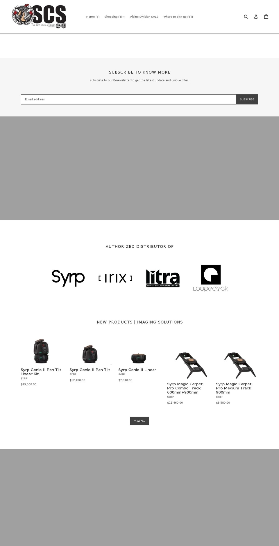 scsphotovideo.com shopify website screenshot