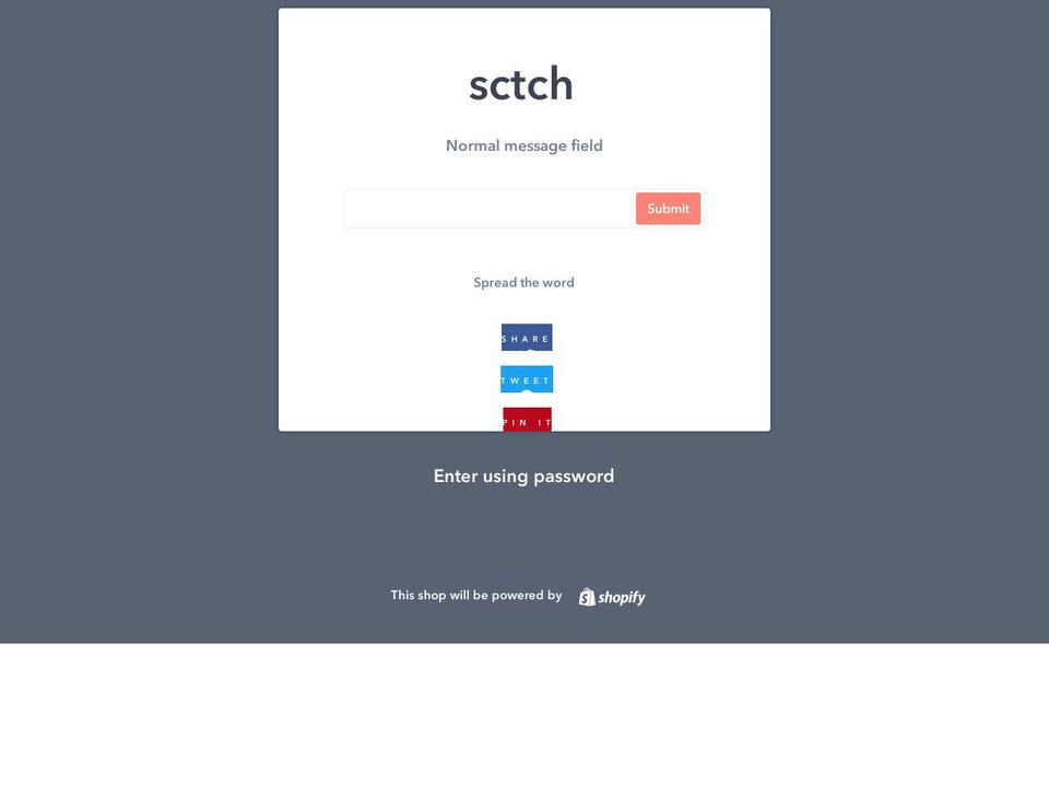 sctch.myshopify.com shopify website screenshot