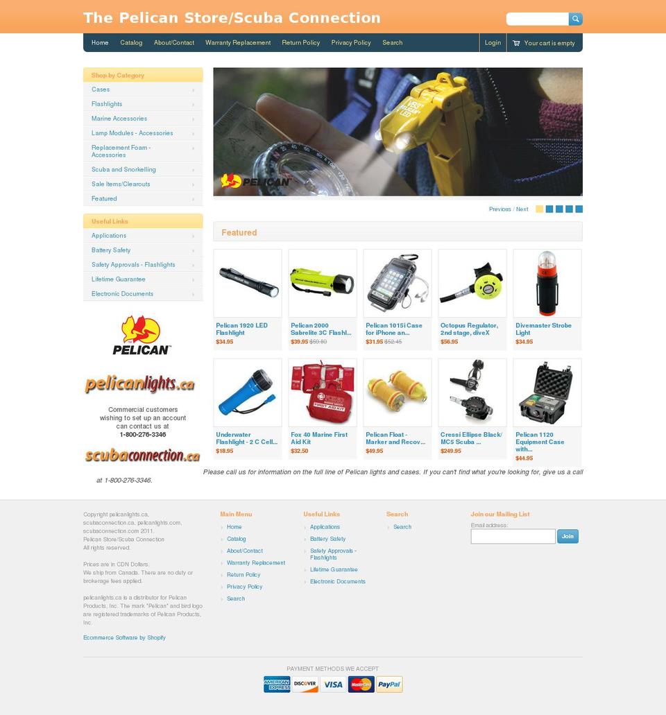 scubaconnection.ca shopify website screenshot